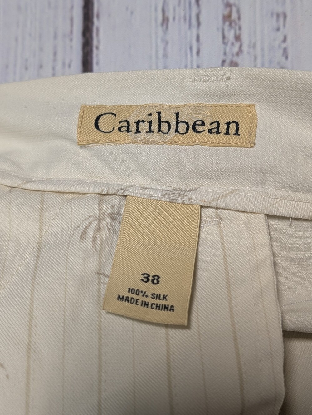 Roundtree & Yorke Caribbean Silk Shorts Cream Size 38 NWT - Picture 5 of 13